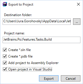 JetBrains DotPeek support